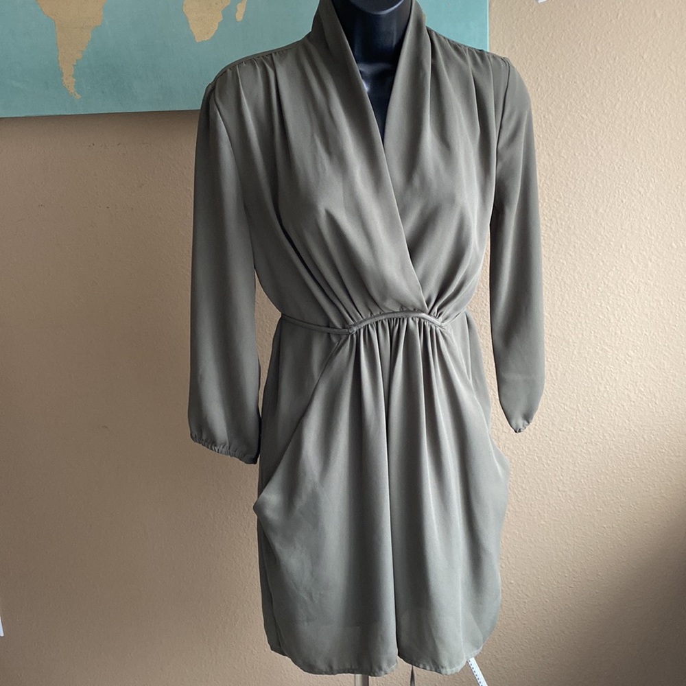Bar 3 XS Pockets olive faux wrap dress